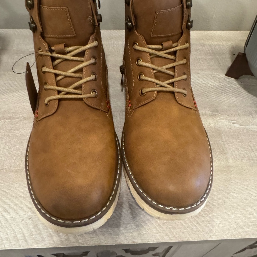 Vostey Tan Leather Men's Boots